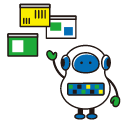 いろいろなページを紹介しているロボットのイラスト