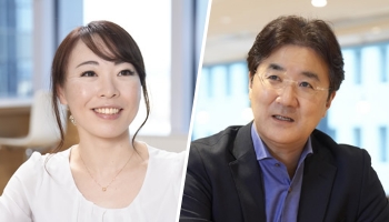 自動車部品メーカー苅谷礼都 さん とグロービス経営大学院経営研究科研究科長田久保善彦 教授の画像